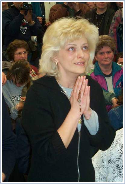 Mirjana during her annual Apparition, 2002