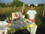 A Medjugorje girl selling religious items