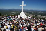Pilgrims gathered on the Krizevac Mountain
